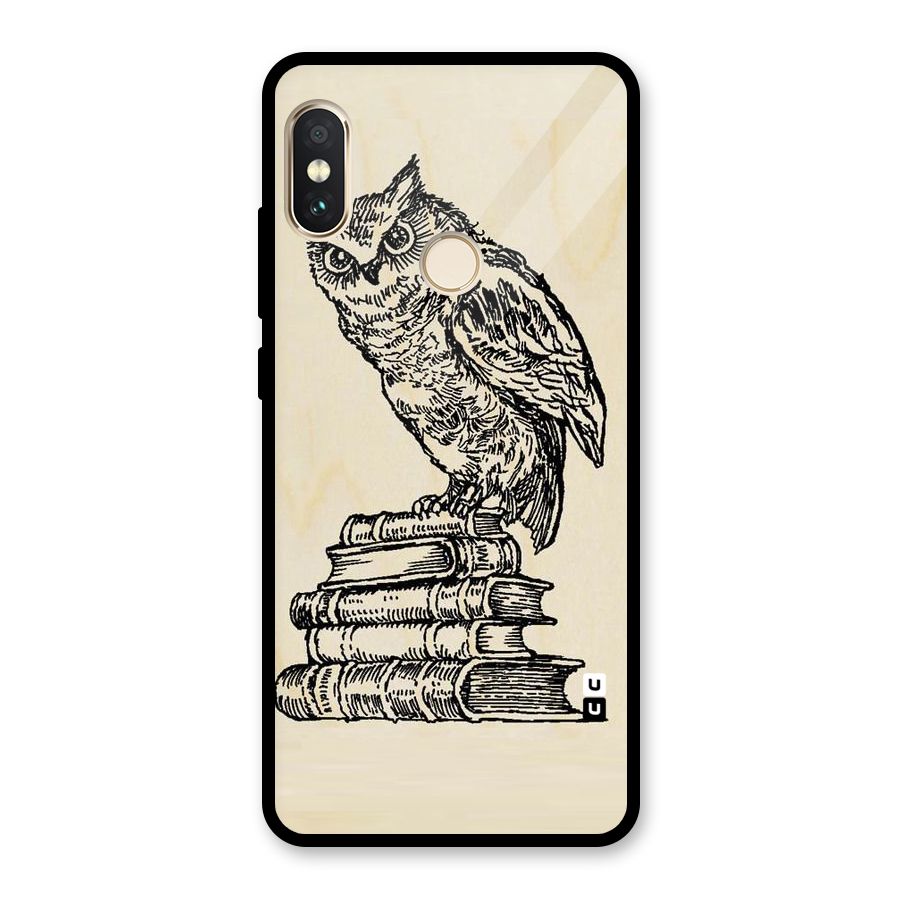 Book Owl Glass Back Case for Redmi Note 5 Pro