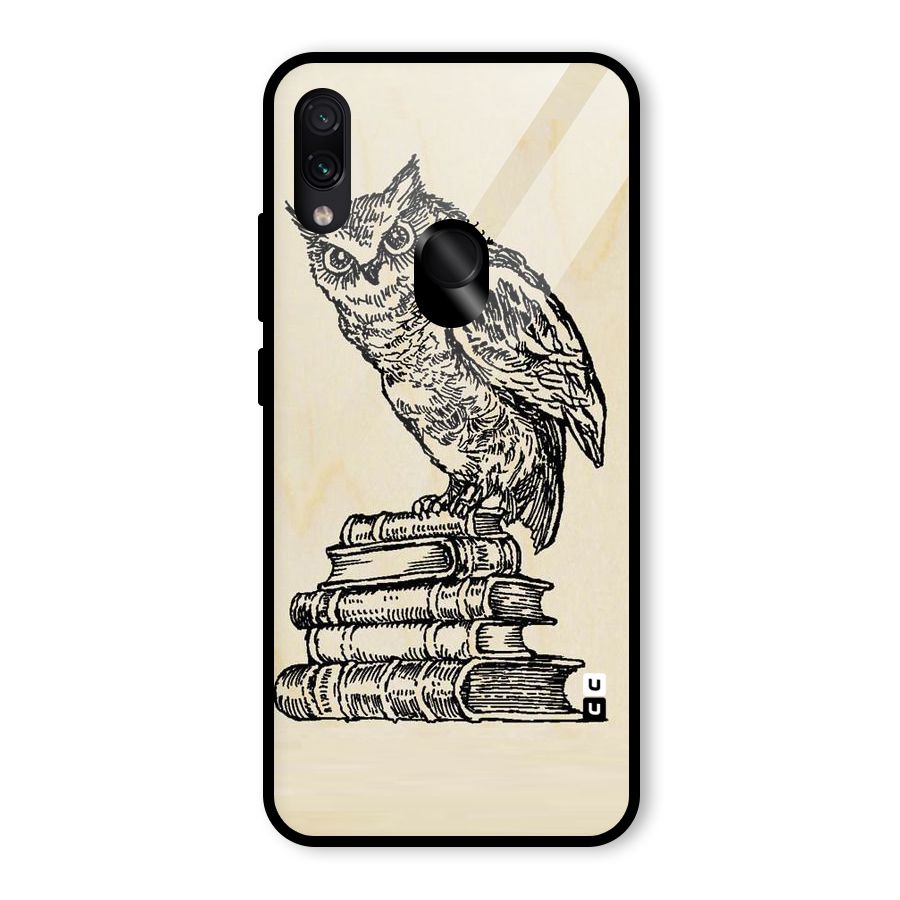 Book Owl Glass Back Case for Redmi Note 7 Pro