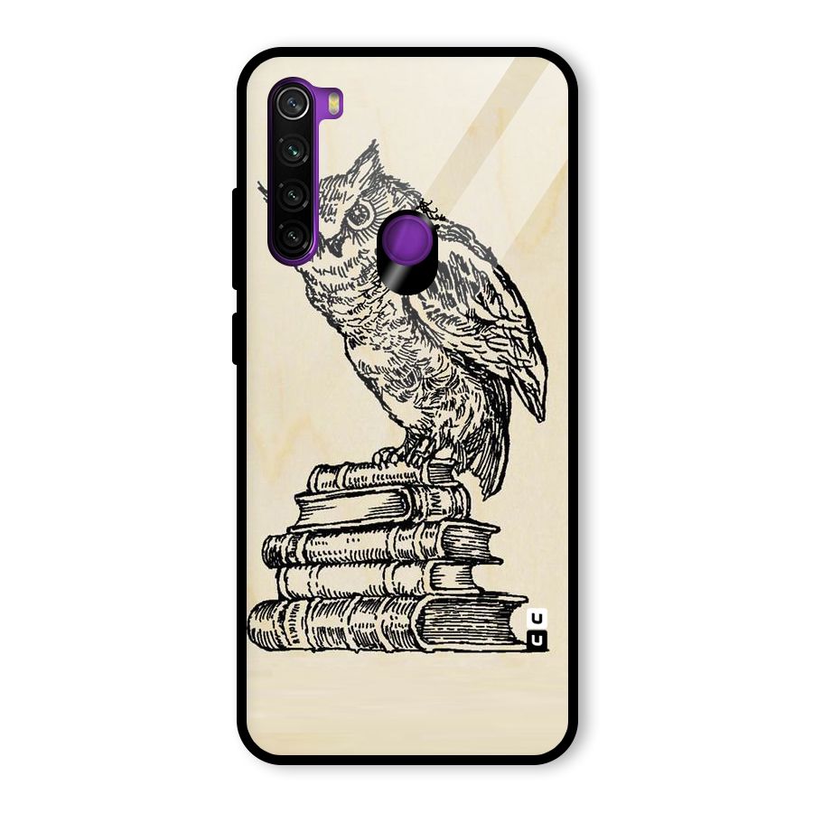Book Owl Glass Back Case for Redmi Note 8