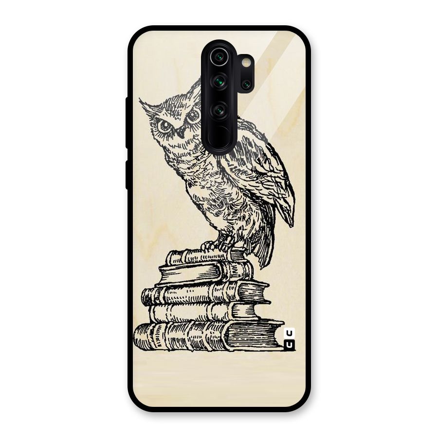 Book Owl Glass Back Case for Redmi Note 8 Pro