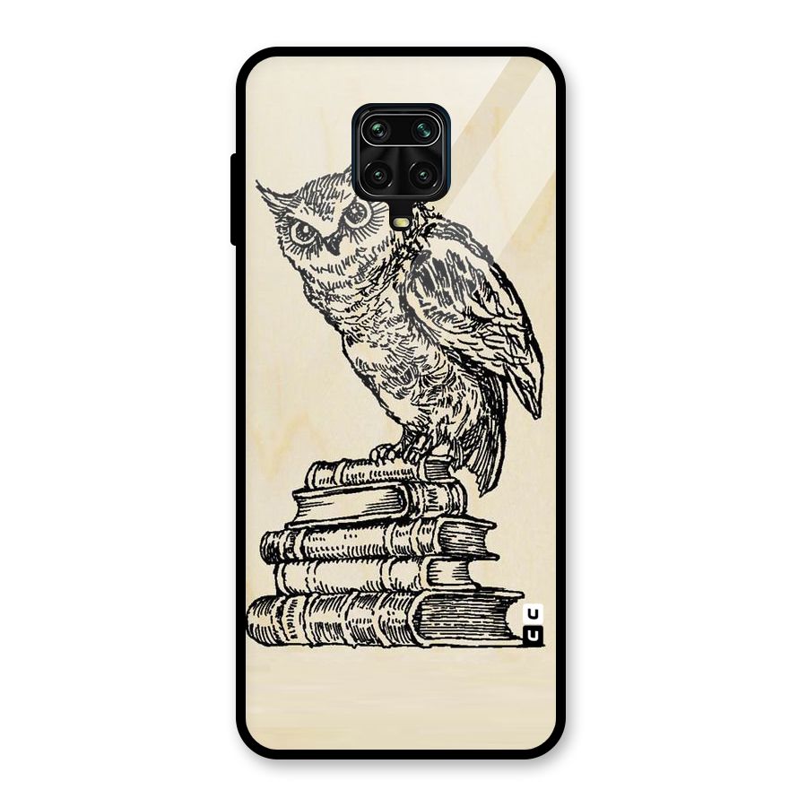 Book Owl Glass Back Case for Redmi Note 9 Pro