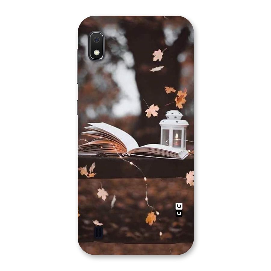 Book and Fall Leaves Back Case for Galaxy A10