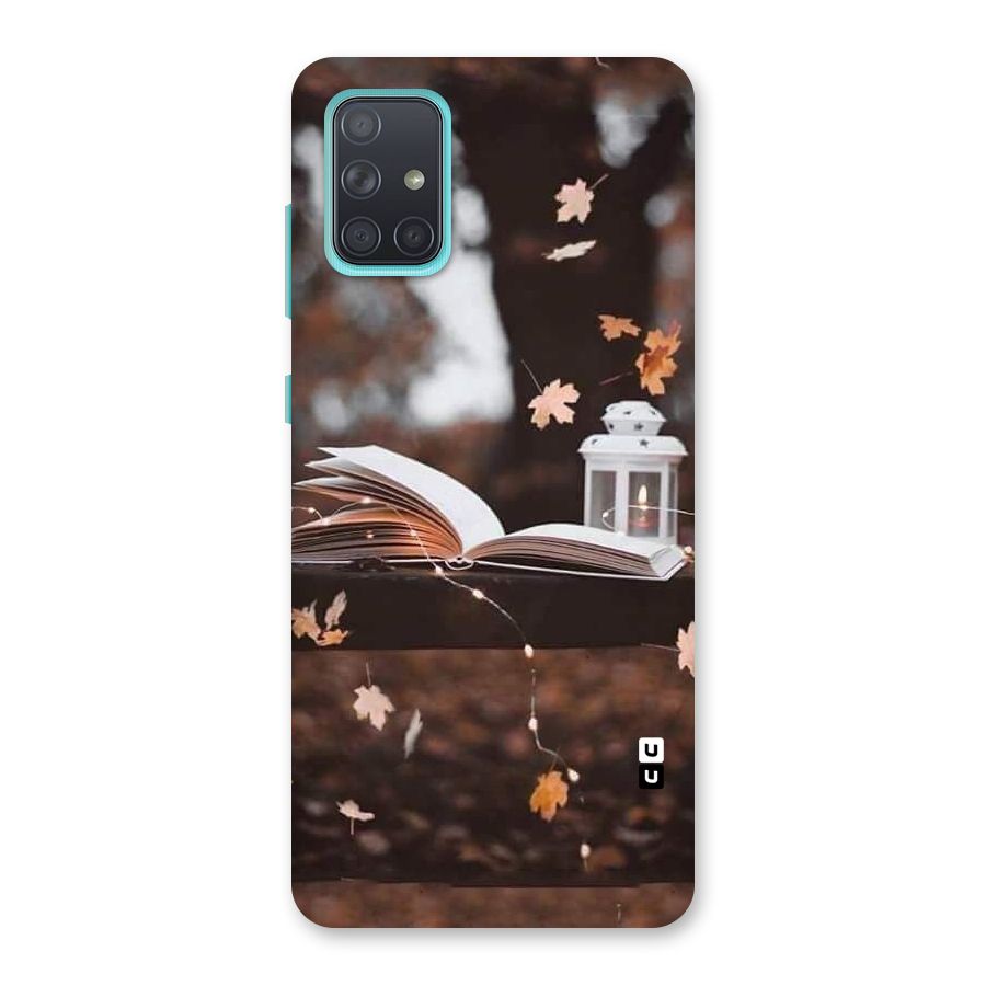 Book and Fall Leaves Back Case for Galaxy A71