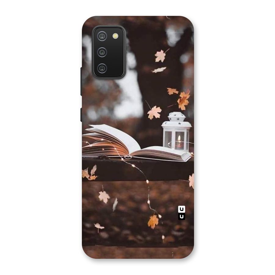 Book and Fall Leaves Back Case for Galaxy M02s