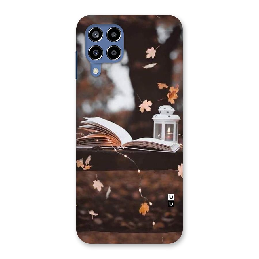Book and Fall Leaves Back Case for Galaxy M53 5G