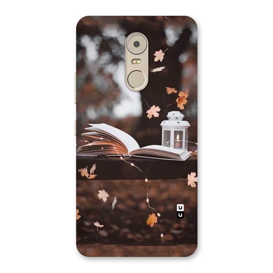 Book and Fall Leaves Back Case for Lenovo K6 Note