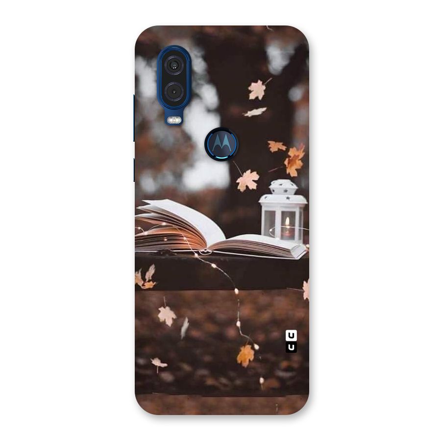 Book and Fall Leaves Back Case for Motorola One Vision