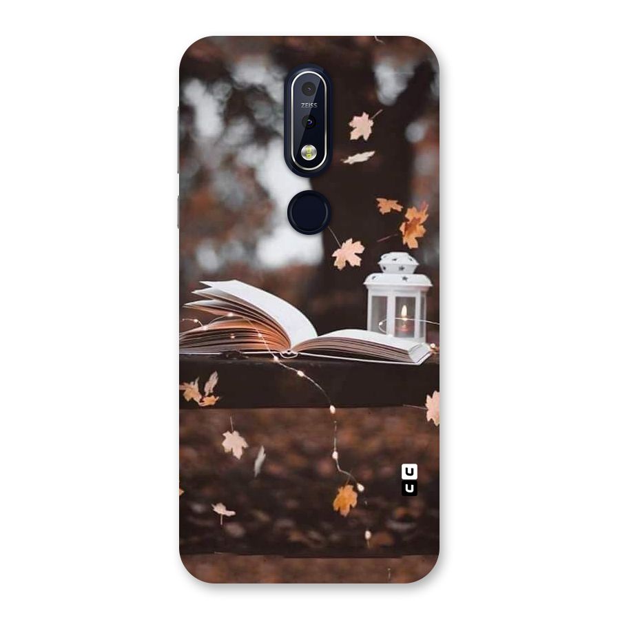 Book and Fall Leaves Back Case for Nokia 7.1