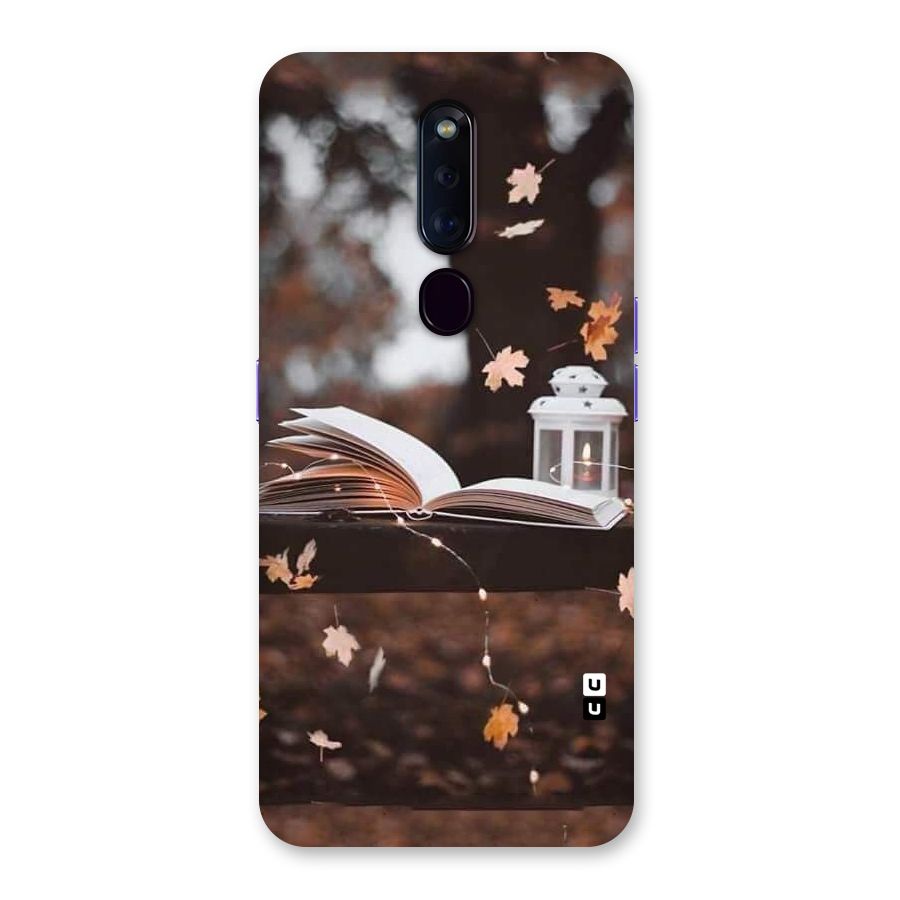 Book and Fall Leaves Back Case for Oppo F11 Pro