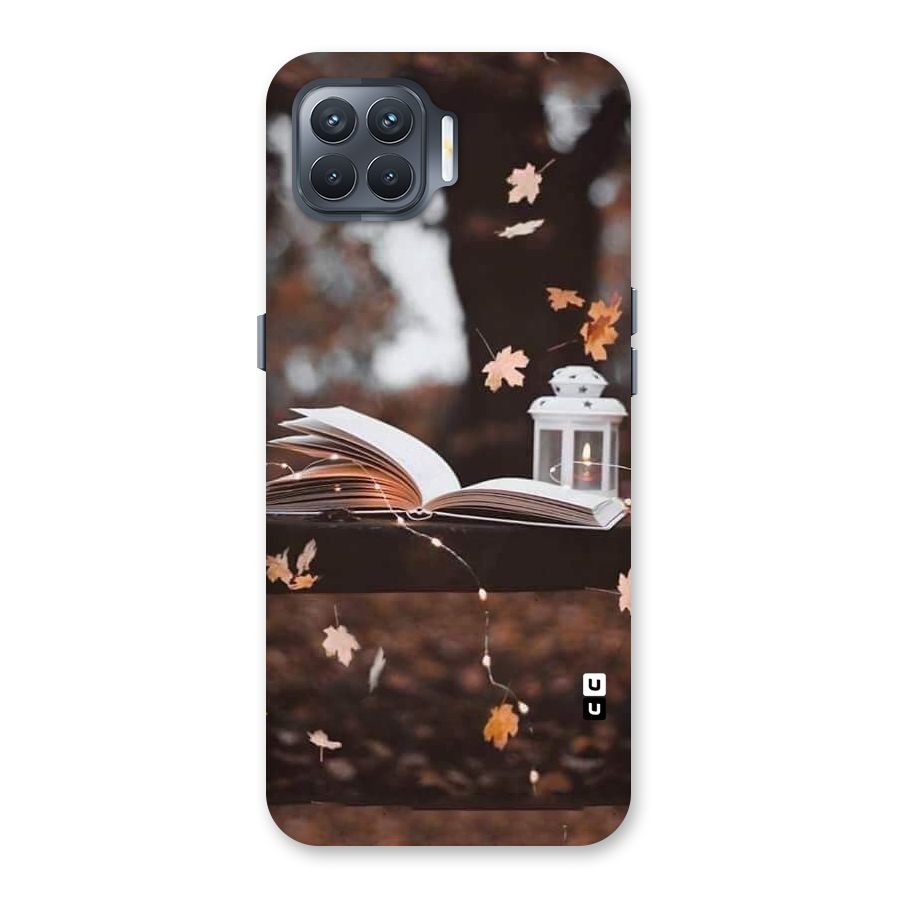 Book and Fall Leaves Back Case for Oppo F17 Pro