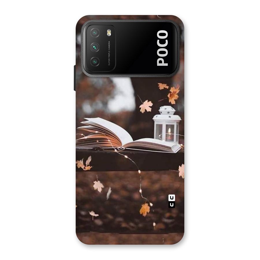 Book and Fall Leaves Back Case for Poco M3
