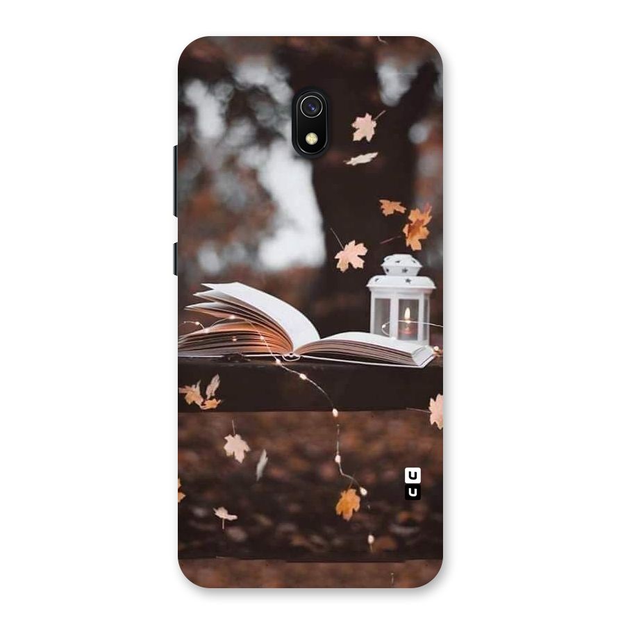 Book and Fall Leaves Back Case for Redmi 8A