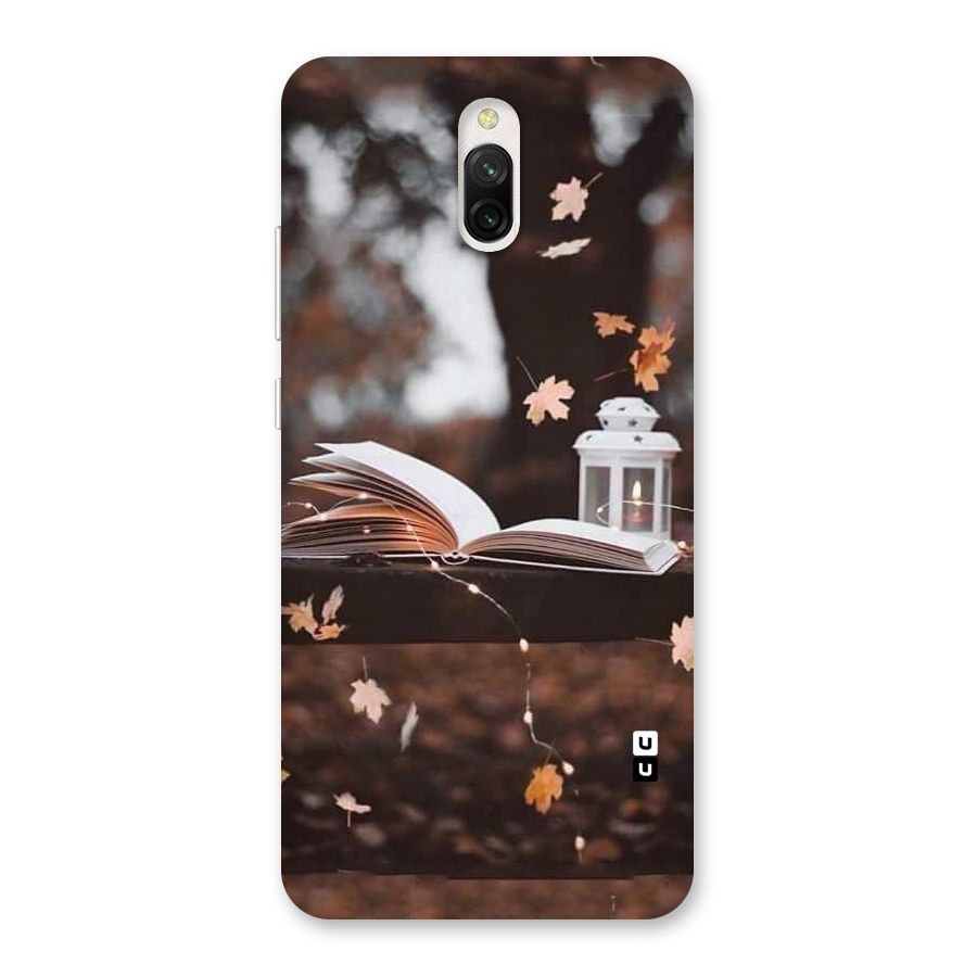 Book and Fall Leaves Back Case for Redmi 8A Dual