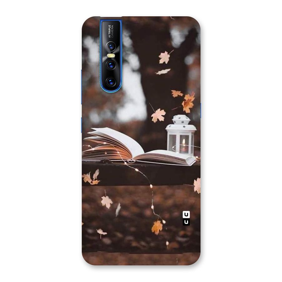 Book and Fall Leaves Back Case for Vivo V15 Pro