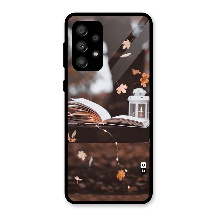 Book and Fall Leaves Glass Back Case for Galaxy A32