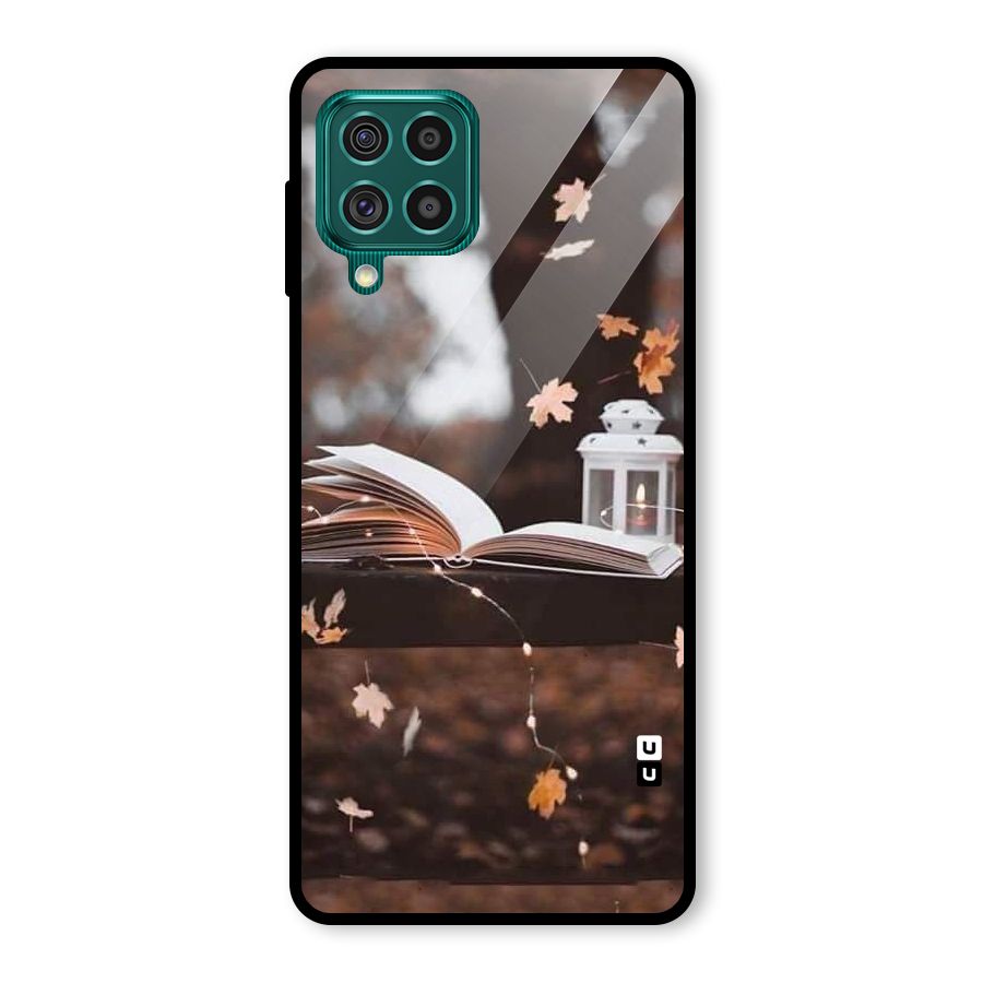 Book and Fall Leaves Glass Back Case for Galaxy F62