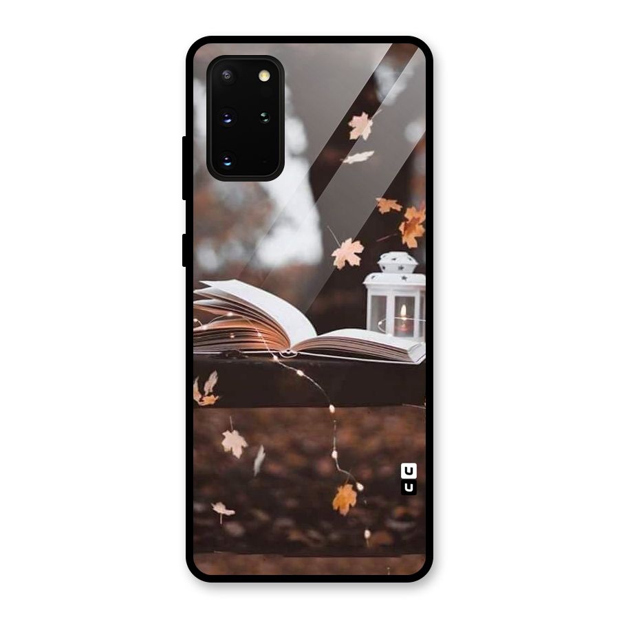 Book and Fall Leaves Glass Back Case for Galaxy S20 Plus