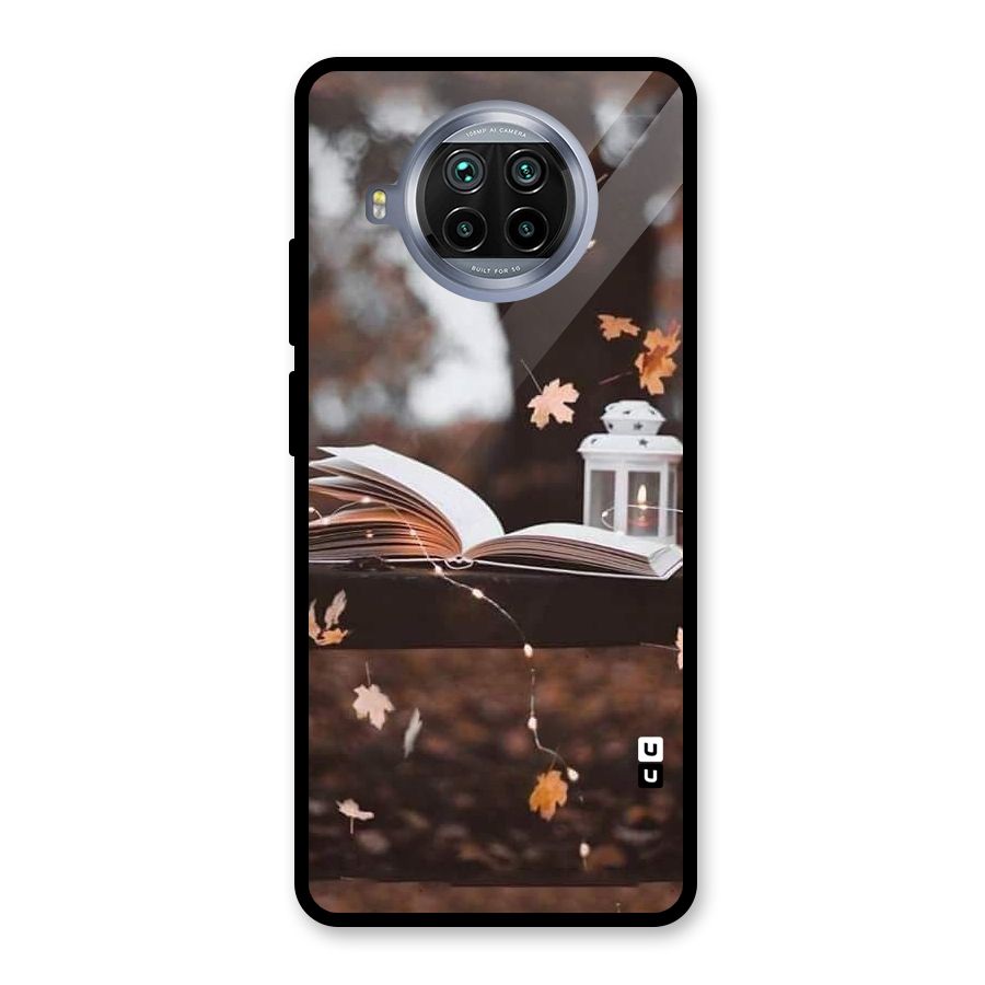 Book and Fall Leaves Glass Back Case for Mi 10i