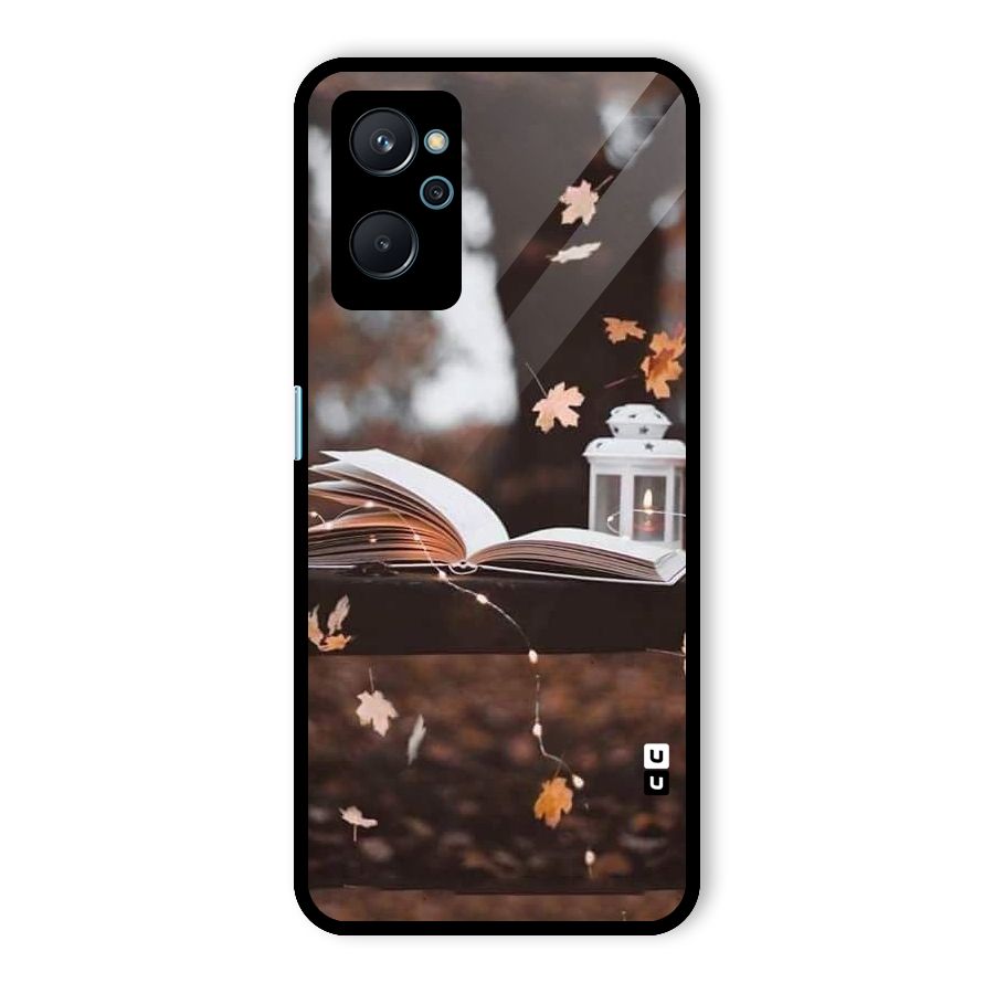 Book and Fall Leaves Glass Back Case for Realme 9i