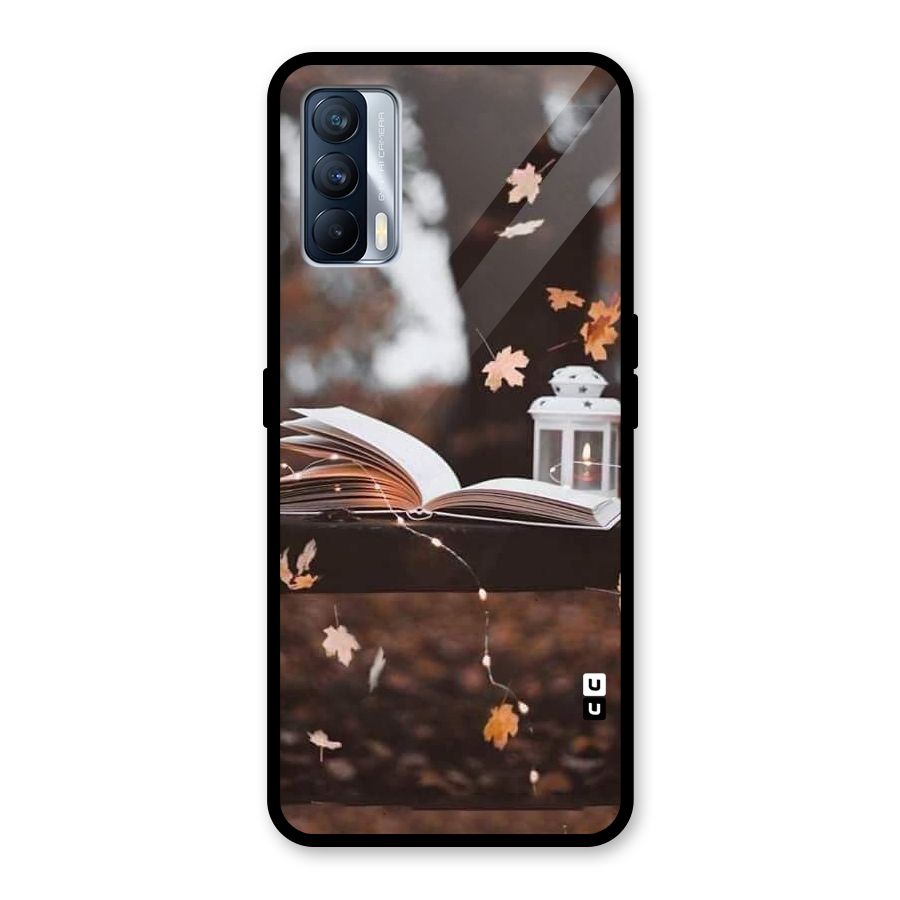 Book and Fall Leaves Glass Back Case for Realme X7