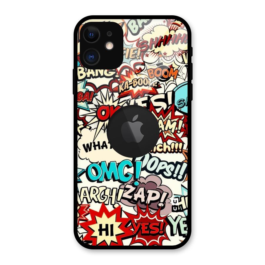 Boom Zap Glass Back Case for iPhone 11 Logo Cut