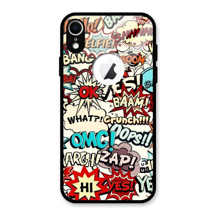 Boom Zap Glass Back Case for iPhone XR Logo Cut