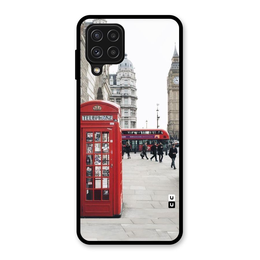 Booth In Red Glass Back Case for Galaxy A22 4G