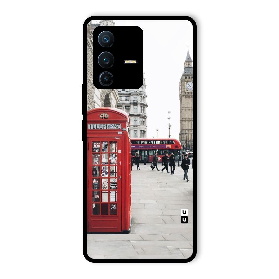 Booth In Red Glass Back Case for Vivo V23 Pro
