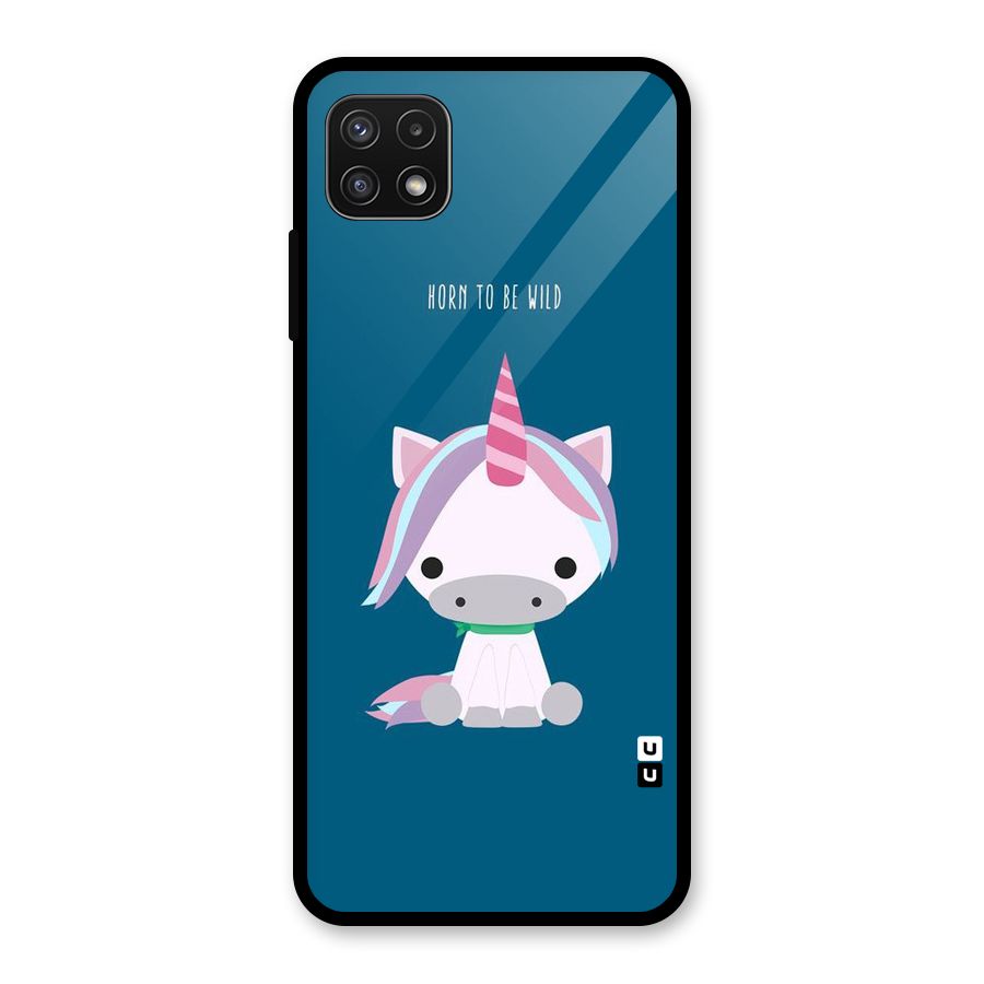 Born Wild Unicorn Glass Back Case for Galaxy A22 5G