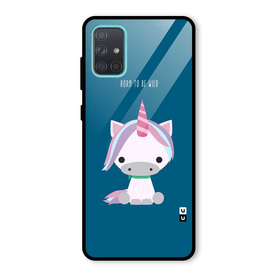 Born Wild Unicorn Glass Back Case for Galaxy A71