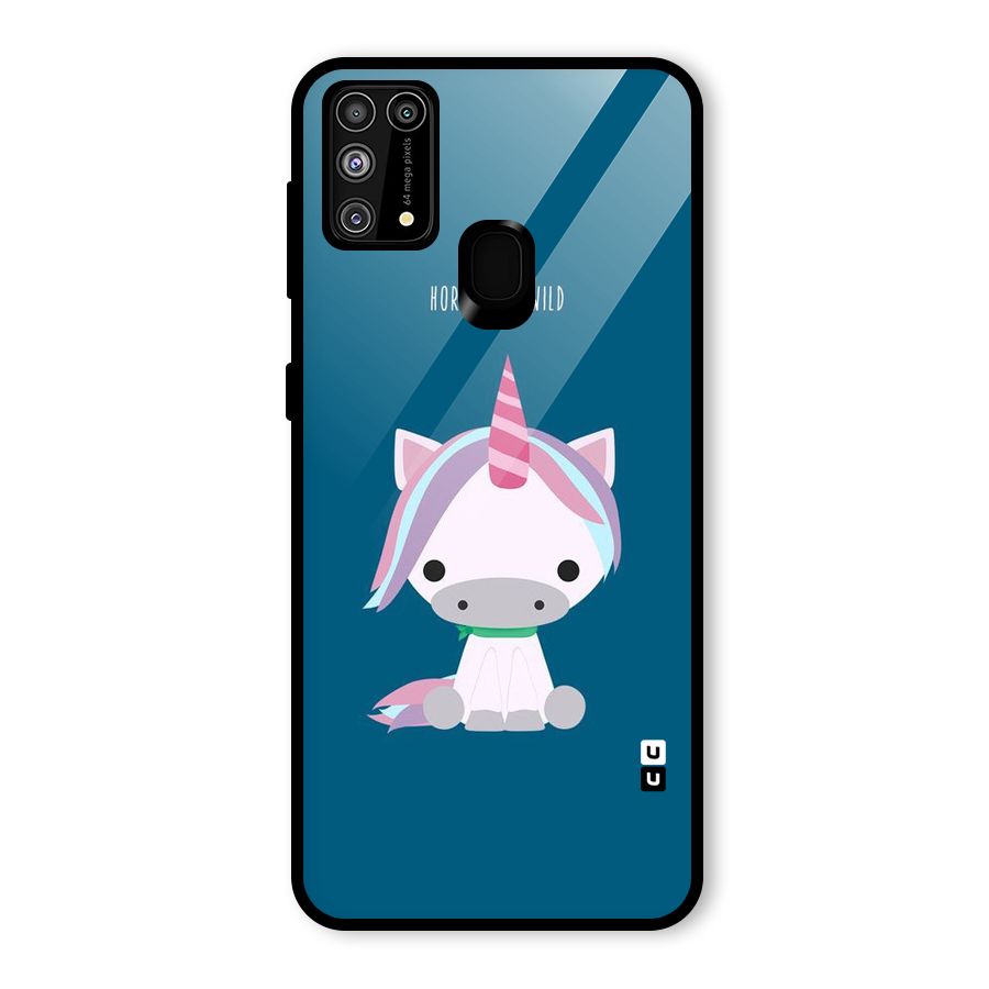 Born Wild Unicorn Glass Back Case for Galaxy F41