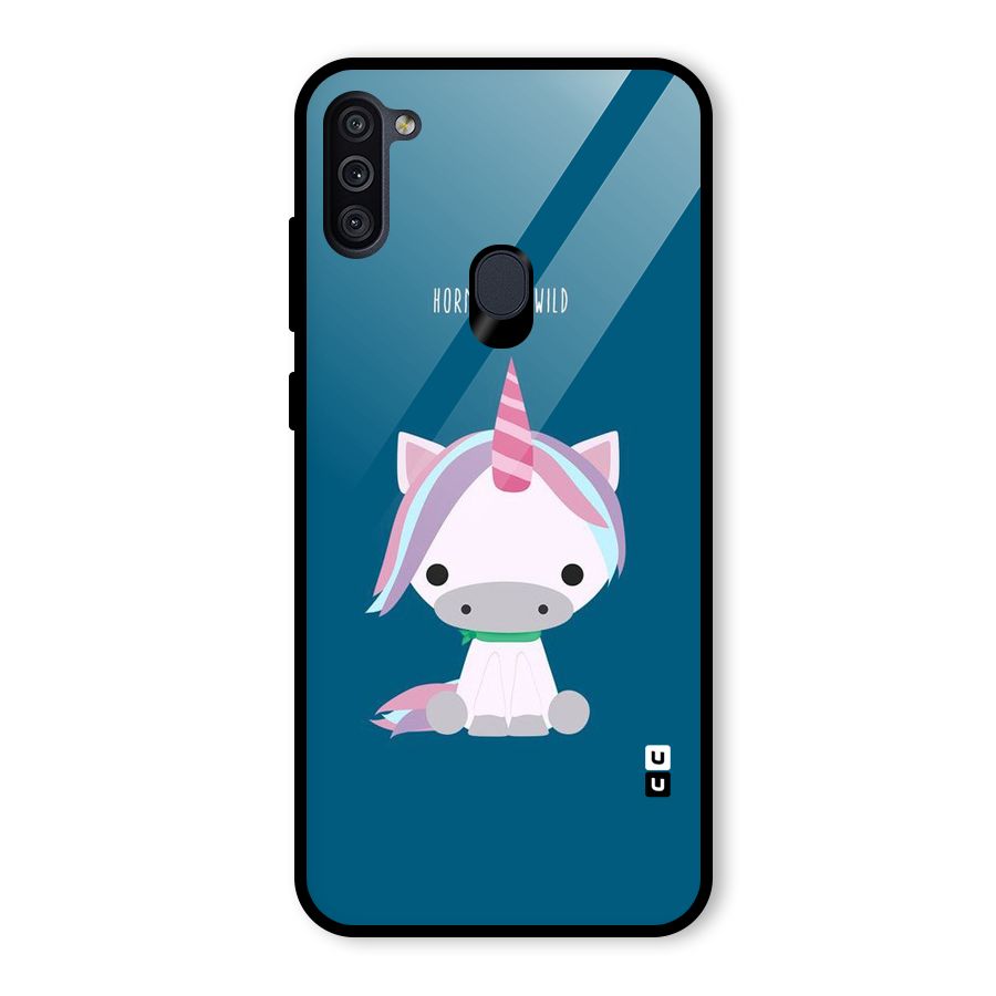 Born Wild Unicorn Glass Back Case for Galaxy M11