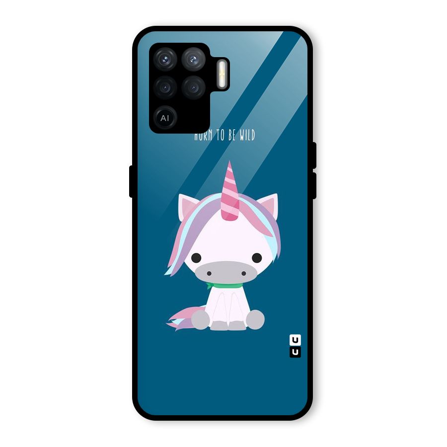 Born Wild Unicorn Glass Back Case for Oppo F19 Pro