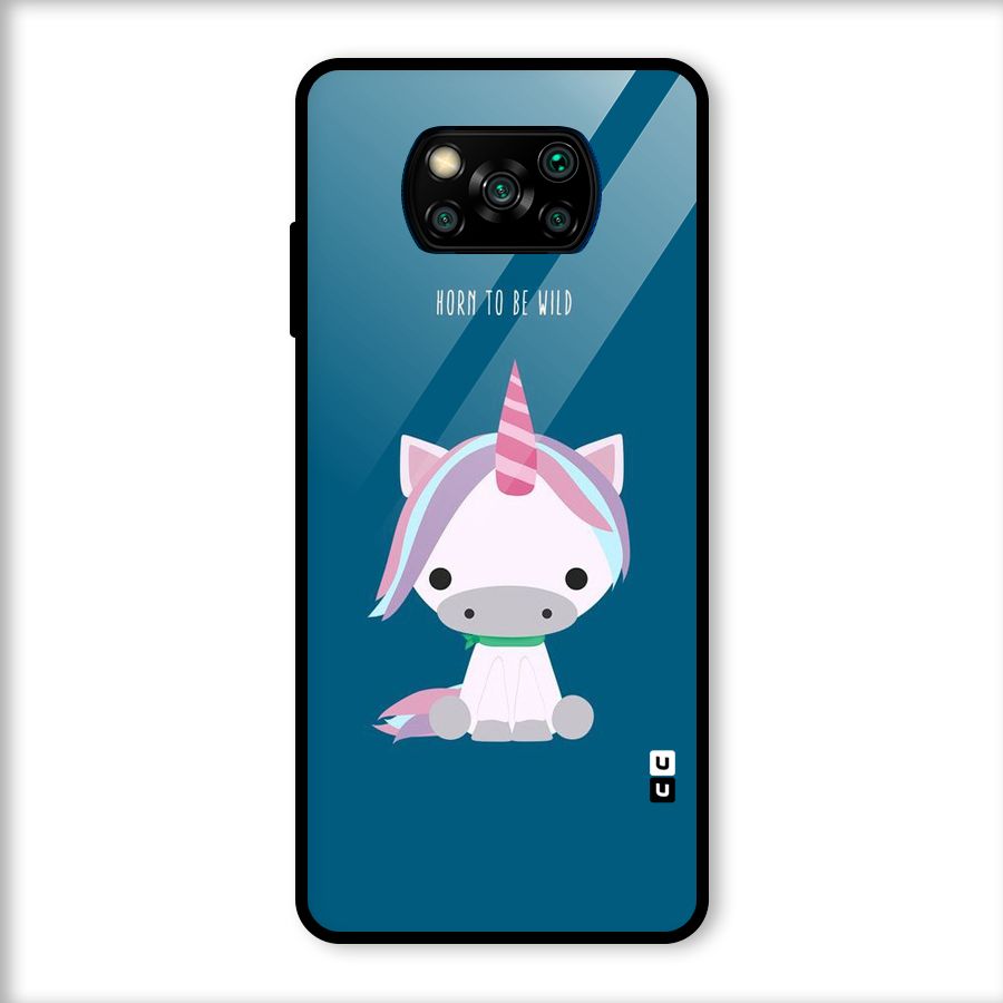 Born Wild Unicorn Glass Back Case for Poco X3