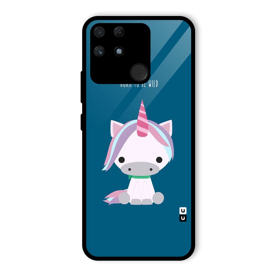 Born Wild Unicorn Glass Back Case for Realme Narzo 50A