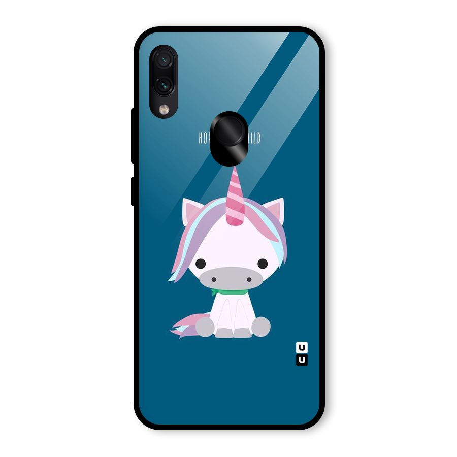 Born Wild Unicorn Glass Back Case for Redmi Note 7 Pro