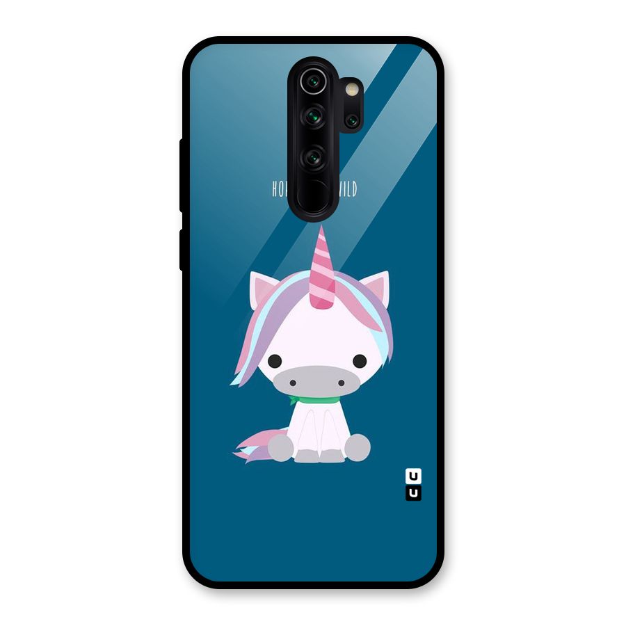 Born Wild Unicorn Glass Back Case for Redmi Note 8 Pro