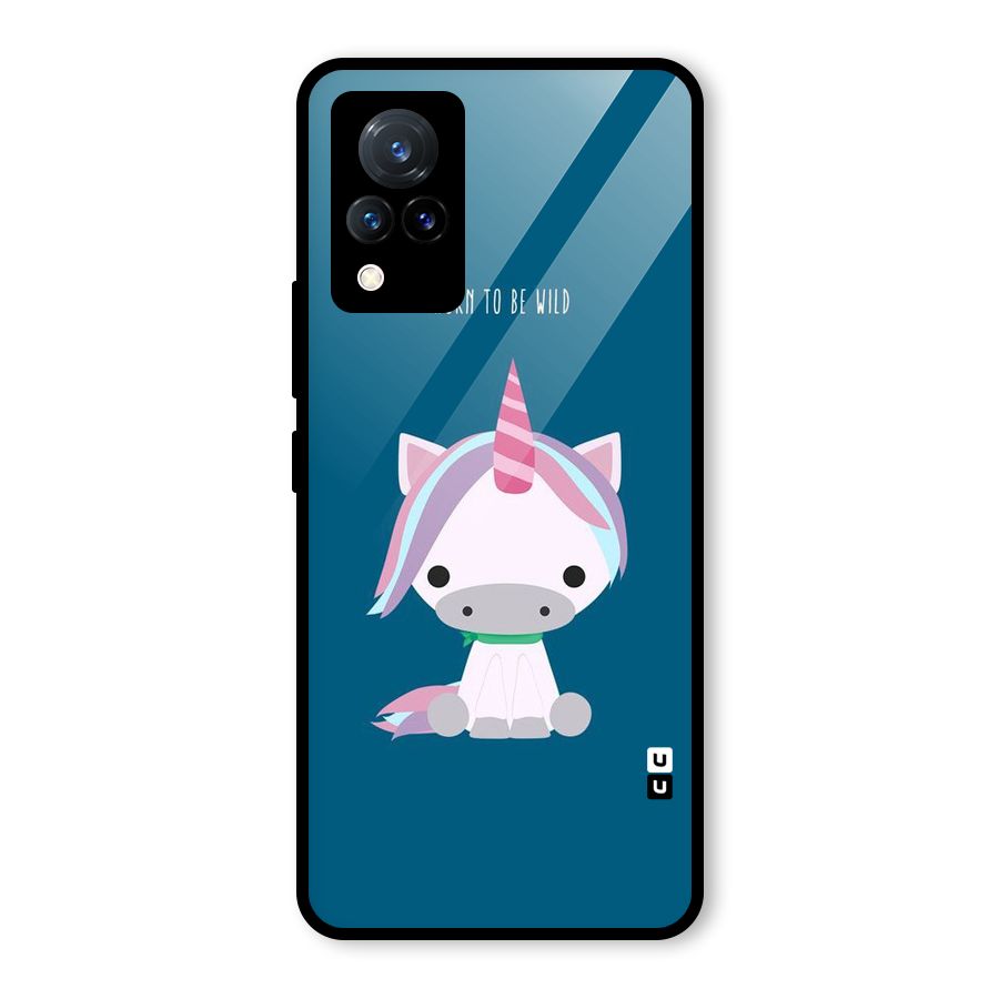 Born Wild Unicorn Glass Back Case for Vivo V21 5G