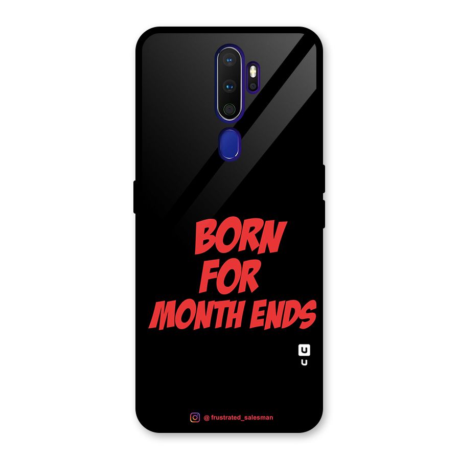 Born for Month Ends Black Glass Back Case for Oppo A9 (2020)
