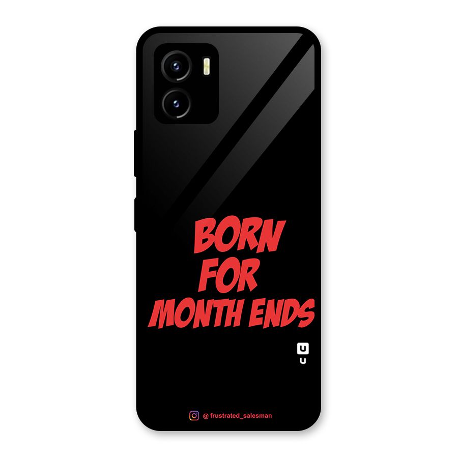 Born for Month Ends Black Glass Back Case for Vivo Y15s