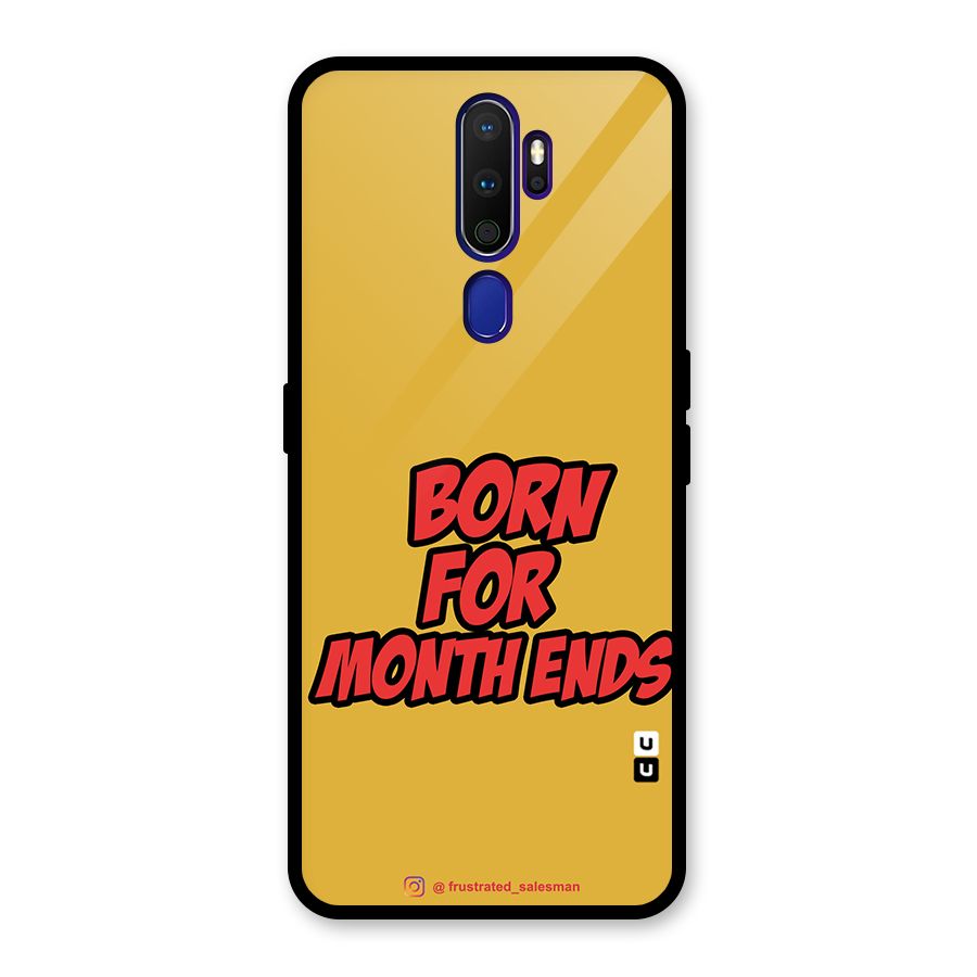 Born for Month Ends Mustard Yellow Glass Back Case for Oppo A9 (2020)