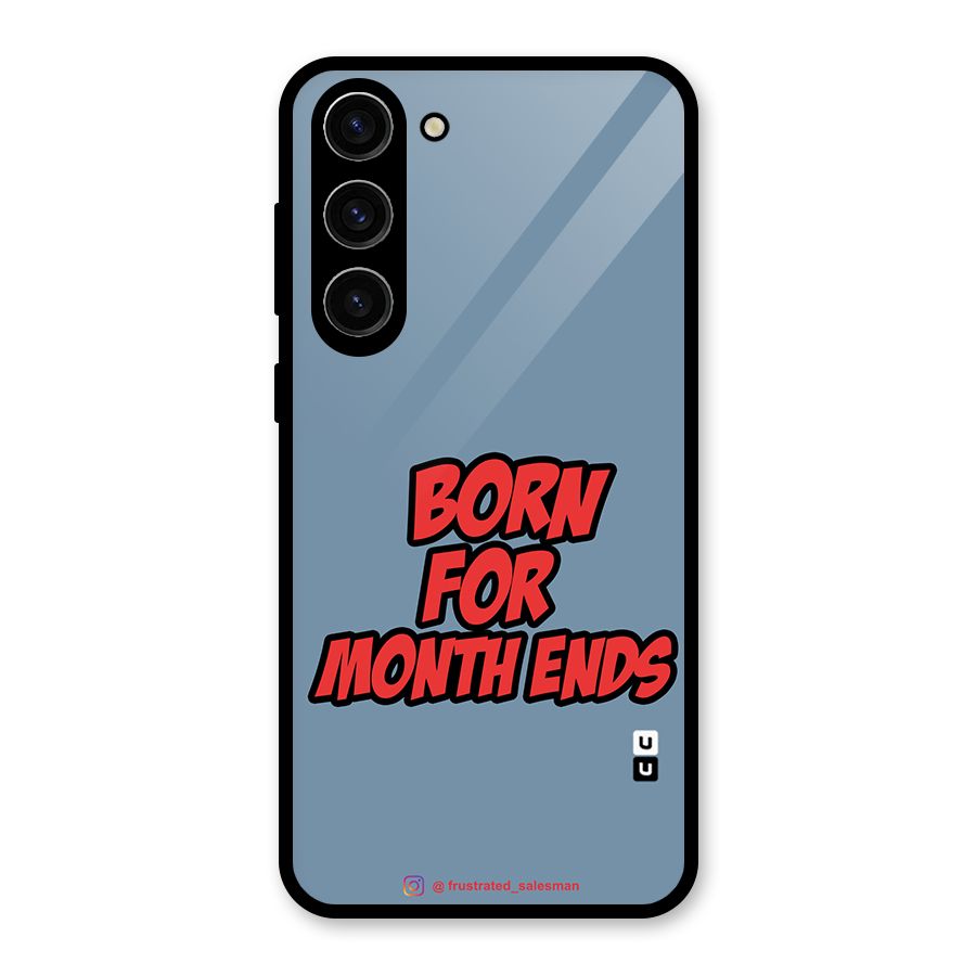 Born for Month Ends SteelBlue Glass Back Case for Galaxy S23 Plus