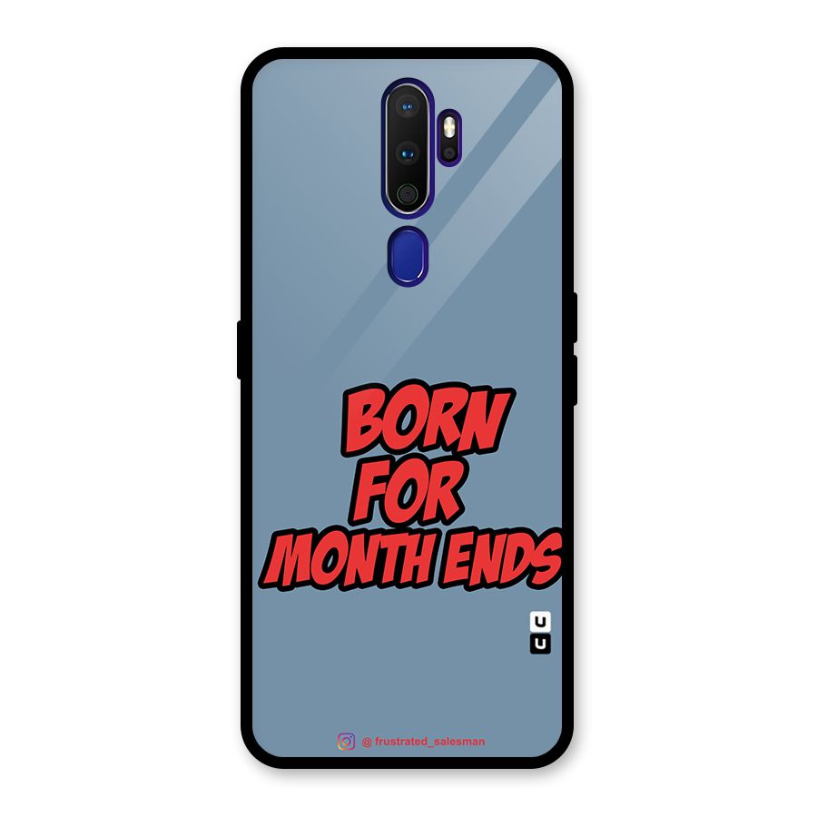 Born for Month Ends SteelBlue Glass Back Case for Oppo A9 (2020)