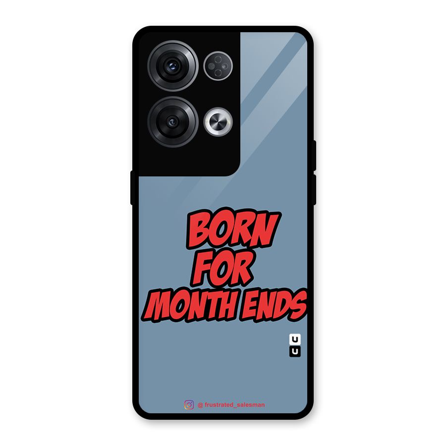 Born for Month Ends SteelBlue Glass Back Case for Oppo Reno8 Pro 5G