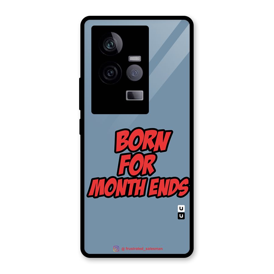Born for Month Ends SteelBlue Glass Back Case for Vivo iQOO 11 5G