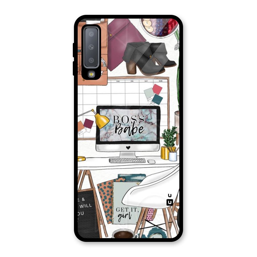 Boss Babe Glass Back Case for Galaxy A7 (2018)