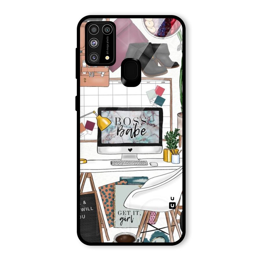 Boss Babe Glass Back Case for Galaxy F41