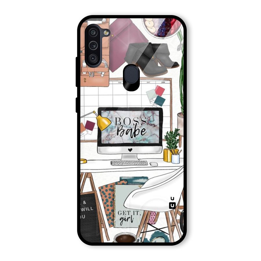 Boss Babe Glass Back Case for Galaxy M11