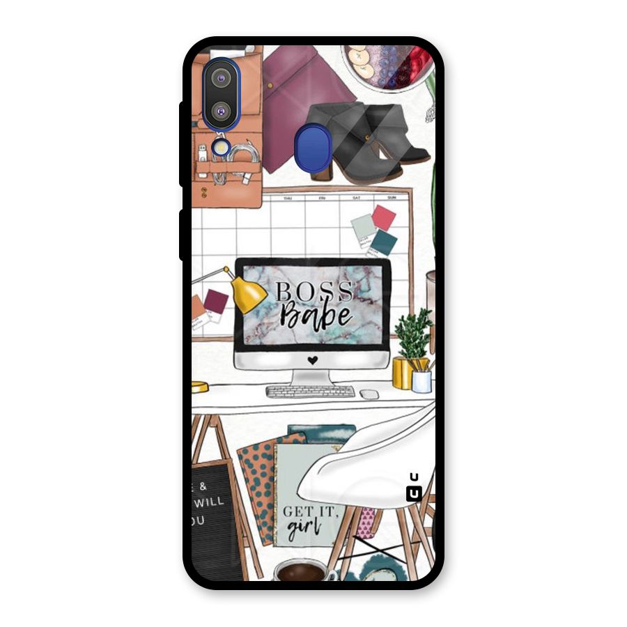 Boss Babe Glass Back Case for Galaxy M20