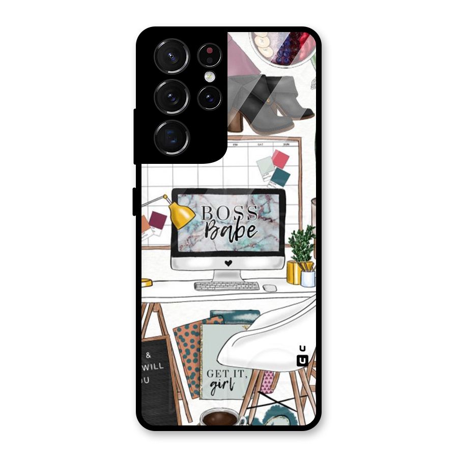 Boss Babe Glass Back Case for Galaxy S21 Ultra 5G